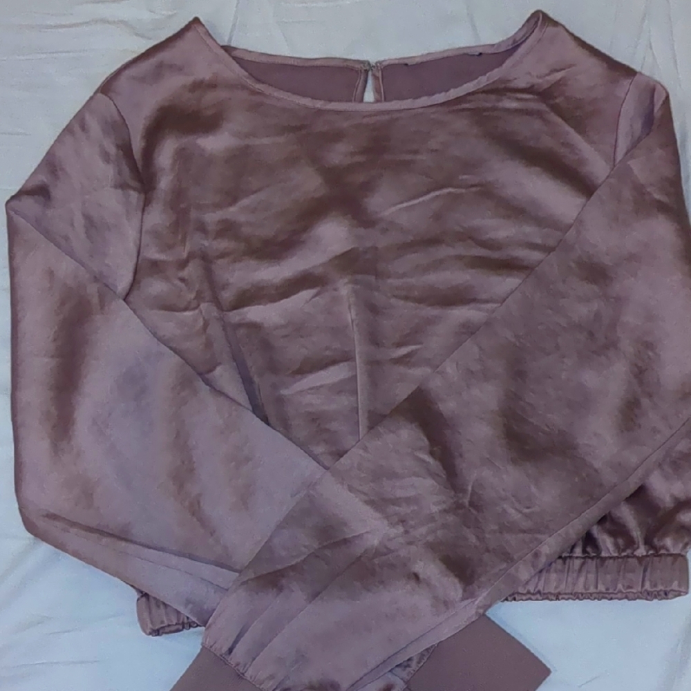 Zara Chic Mauve Satin Blouse
